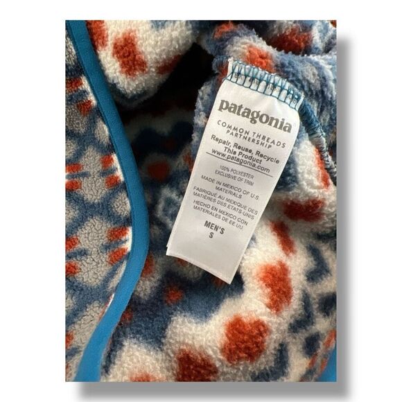 Patagonia Synchilla Snap-T Aztec Print Fleece Pullover Size Small - Picture 7 of 8